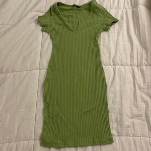 Lime green fitted tshirt dress